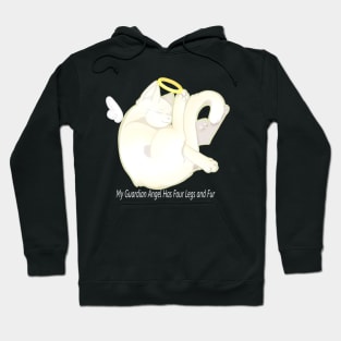 Guardian Angel white cat Hoodie